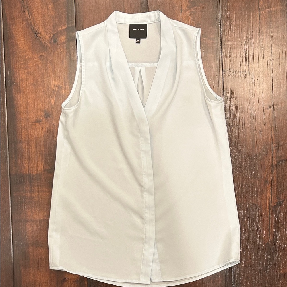 New York & Company Baby Blue Sleeveless Blouse